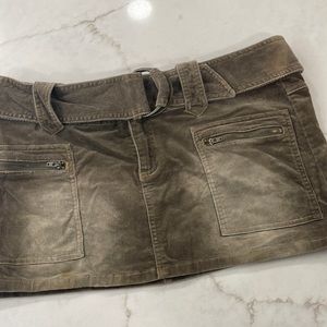 Weathervane corduroy miniskirt with front zip pockets